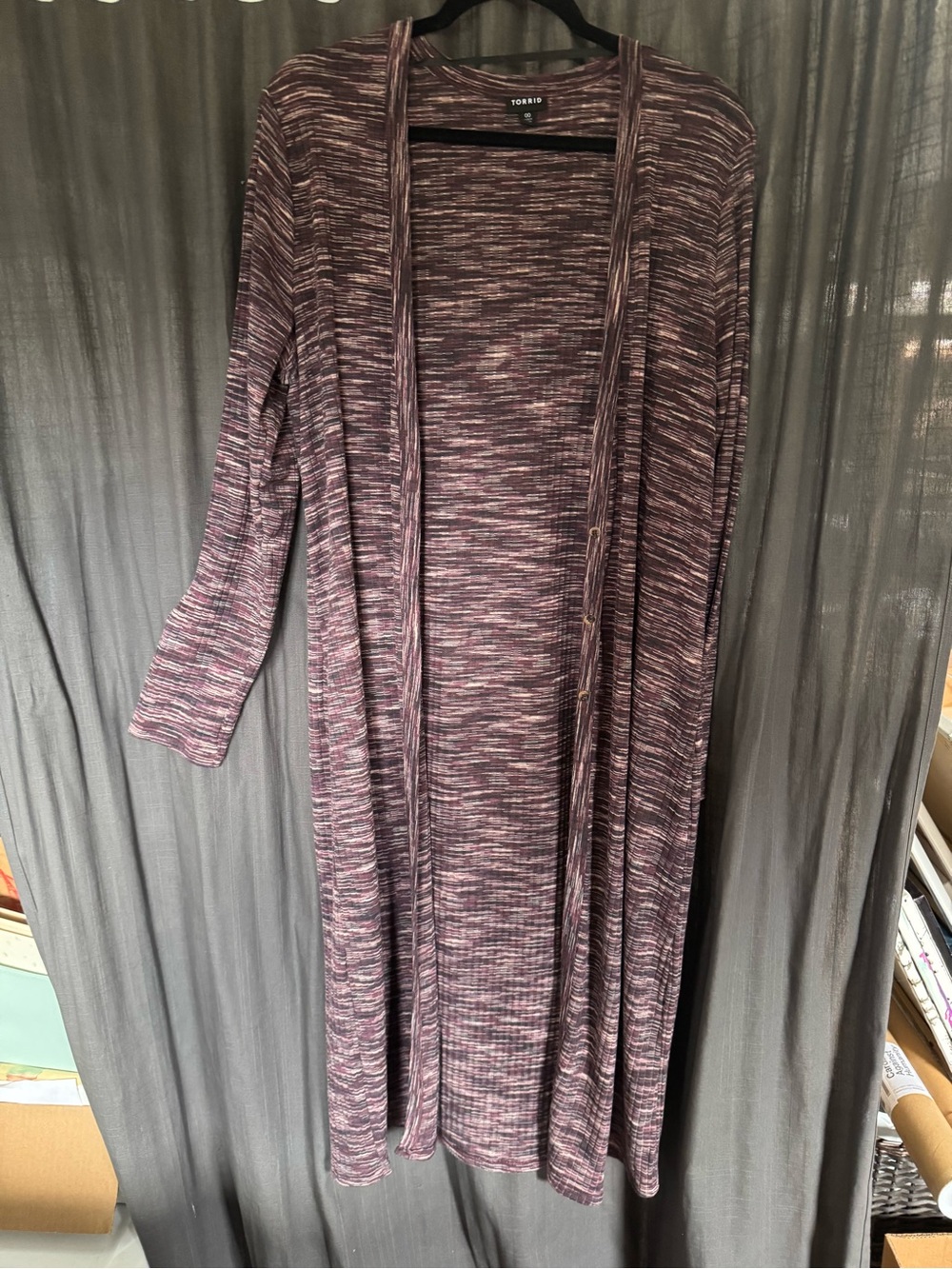 torrid Marled Plum Open-Front Duster Dress